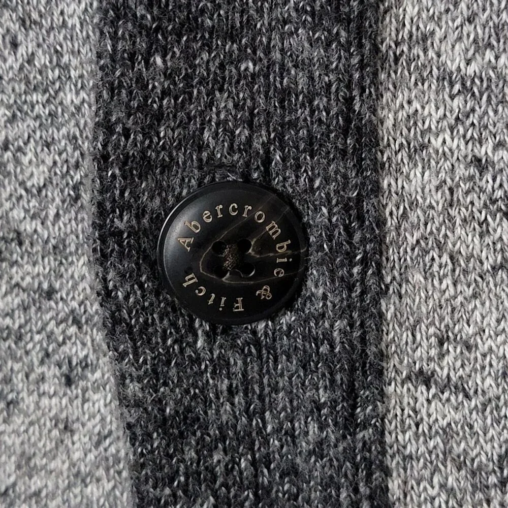 Abercrombie & Fitch Mens Gray Shawl Collar Preppy Cardigan Sweater Small